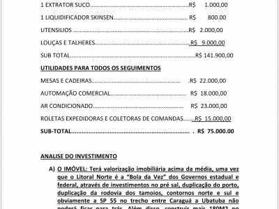 Oportunidade de negócio em Ubatuba