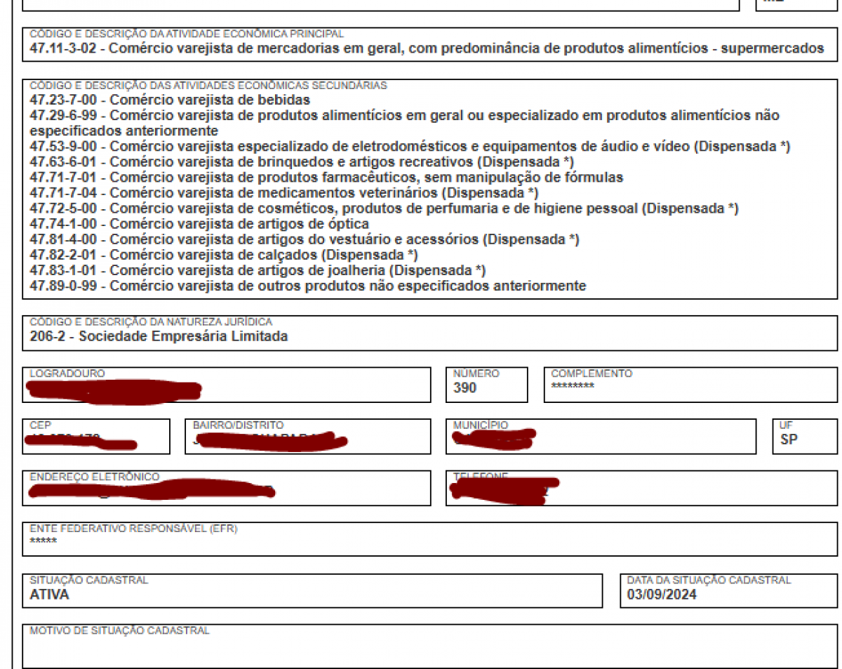 COMERCIO VAREJISTA DE IETNS EM GERAL CNAE 47113