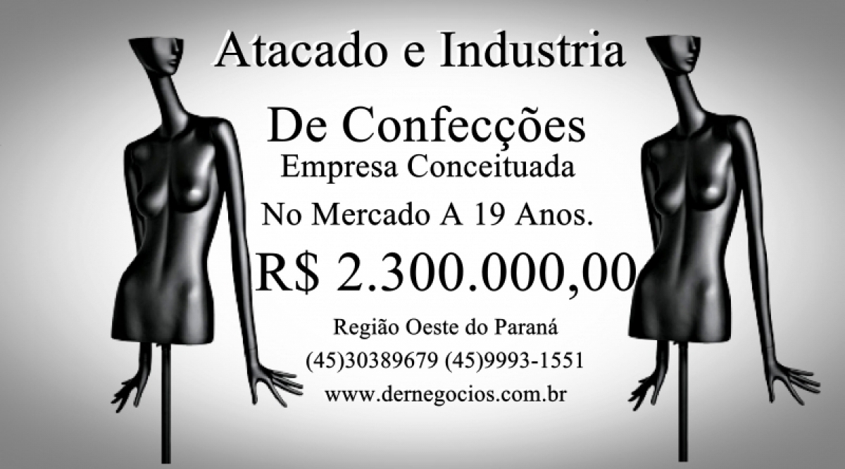 ATACADO E INDÚSTRIA DE CONFECÇÕES, EMPRESA CONCEITUADA NO MERCADO Á 19 ANOS.