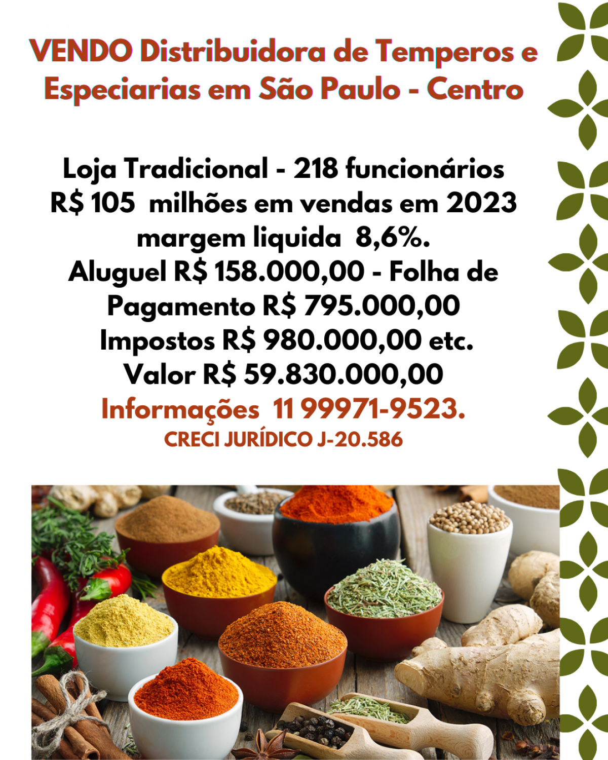 VENDO.  Grande Distribuidora de Alimentos no Centro de São Paulo - SP.