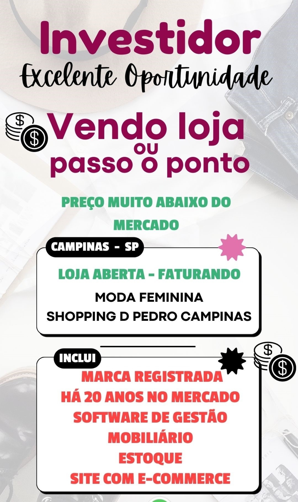 Urgente  -  Vendo loja ou passo o ponto