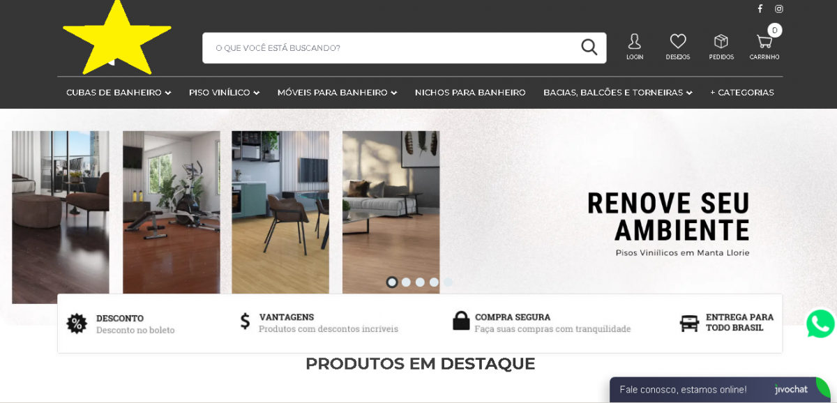 Vendo Ecommerce de Casa e Decoração 