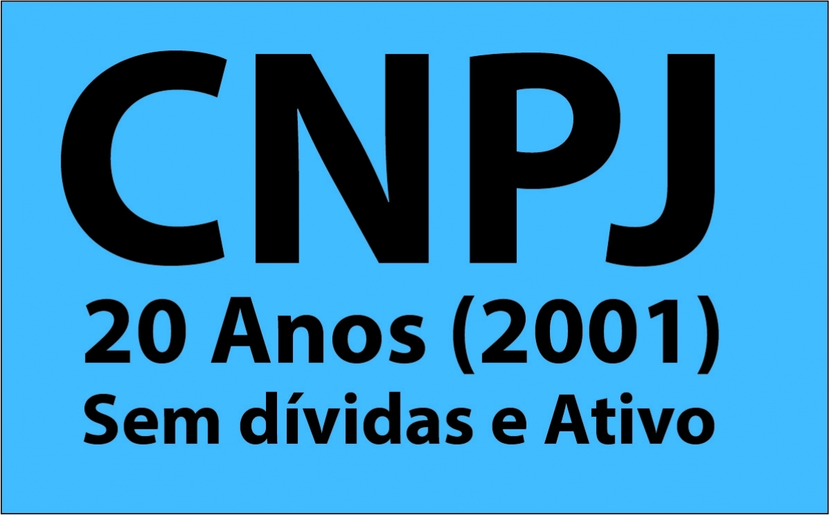VENDO CNPJ (20 anos-2001) ATIVO E SEM DÍVIDAS.