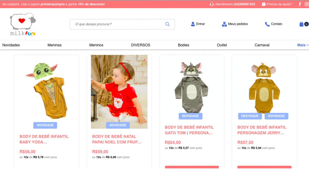 Vendo e-commerce de roupa infantil consolidado integrado com marktplace