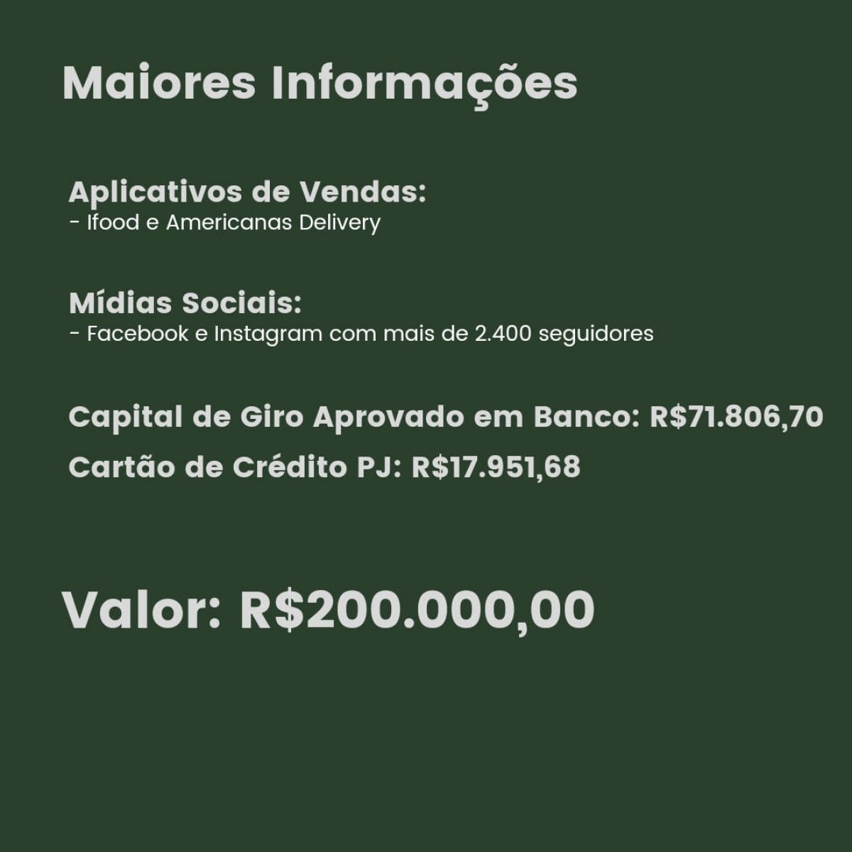 Oportunidade de Negócio