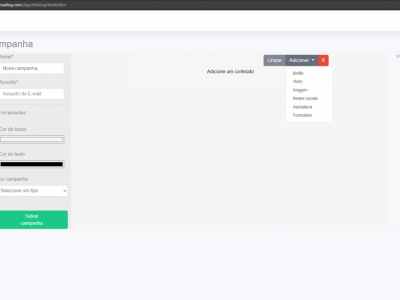 Plataforma WEB para campanhas de e-mail e Formulários