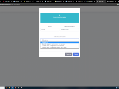 Plataforma WEB para campanhas de e-mail e Formulários