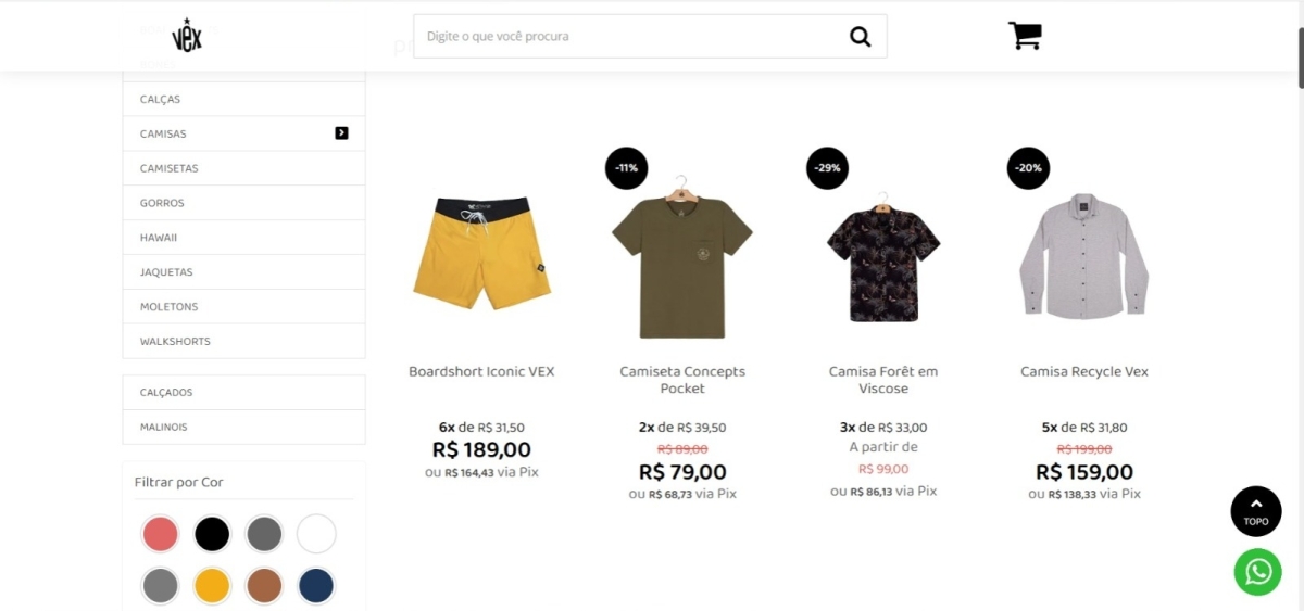 e-commerce moda masculina à Venda