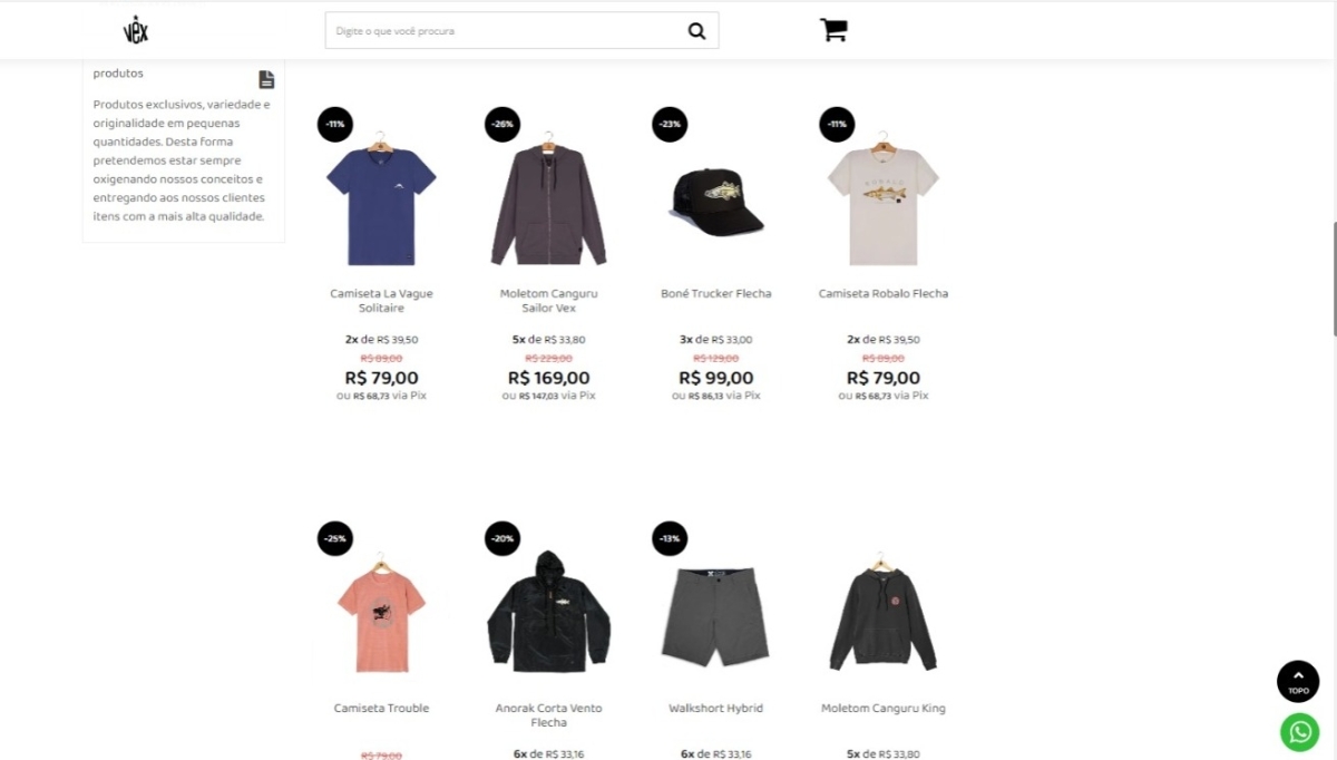 e-commerce moda masculina à Venda