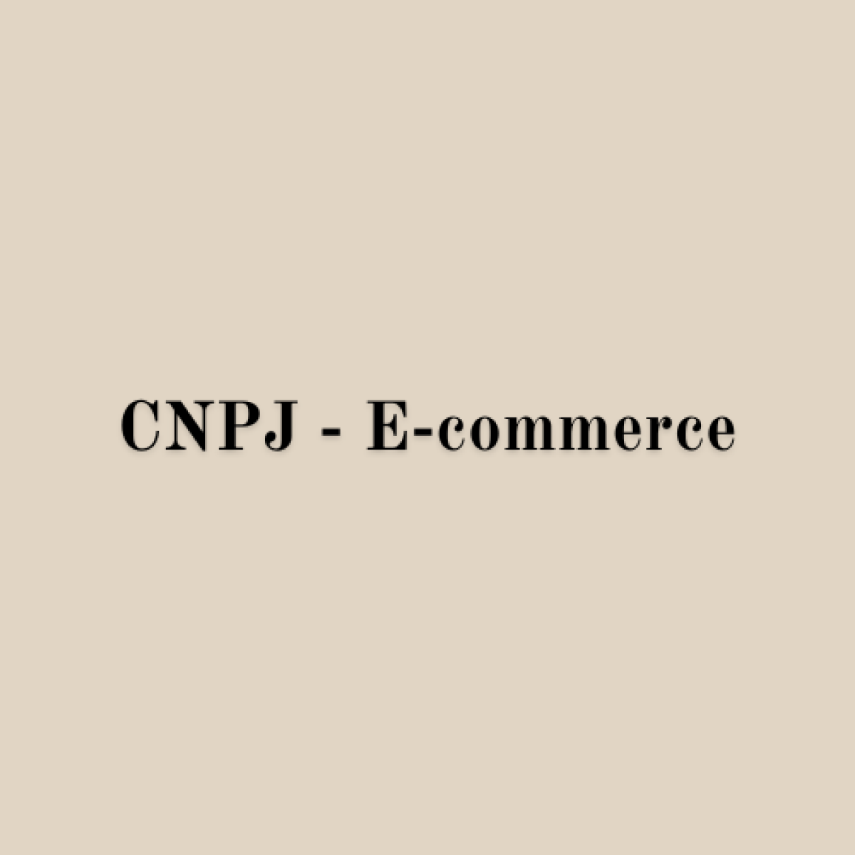 CNPJ - E-commerce