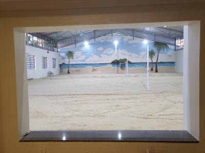 Quadra sportiva de areia 