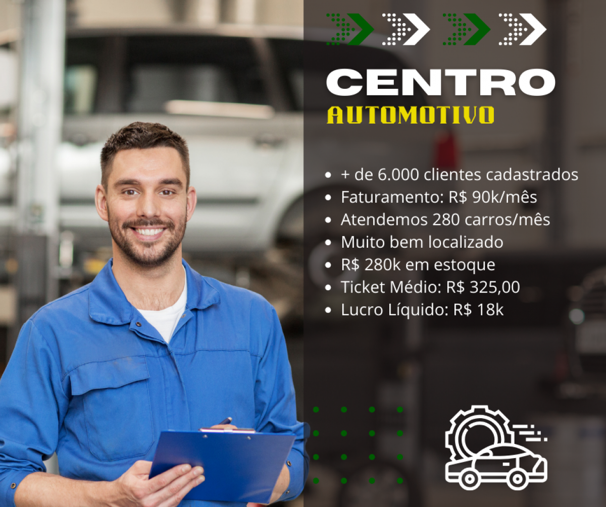 Centro Automotivo consolidado com mais de 6.000 clientes cadastrados e fiéis