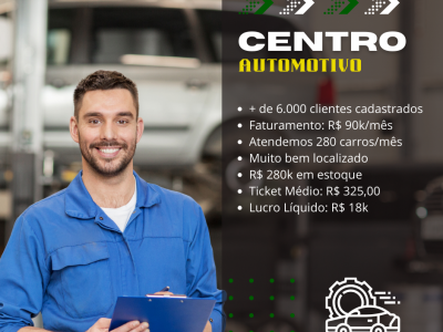 Centro Automotivo consolidado com mais de 6.000 clientes cadastrados e fiéis