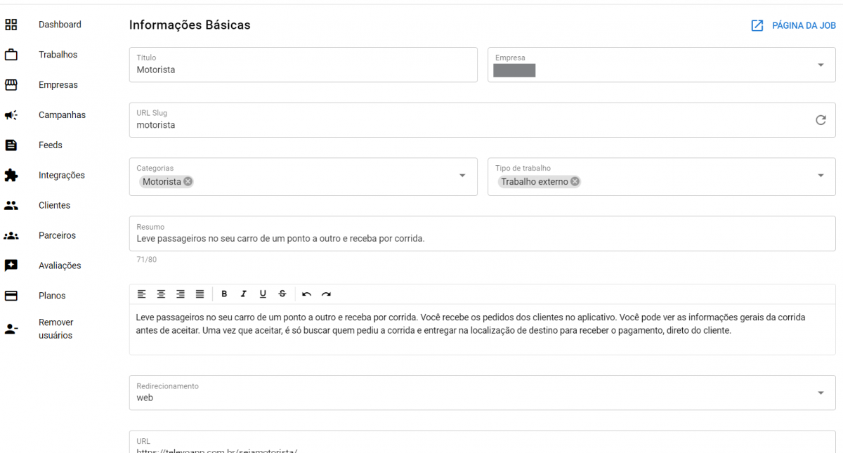 Plataforma SaaS de recrutamento e seleção