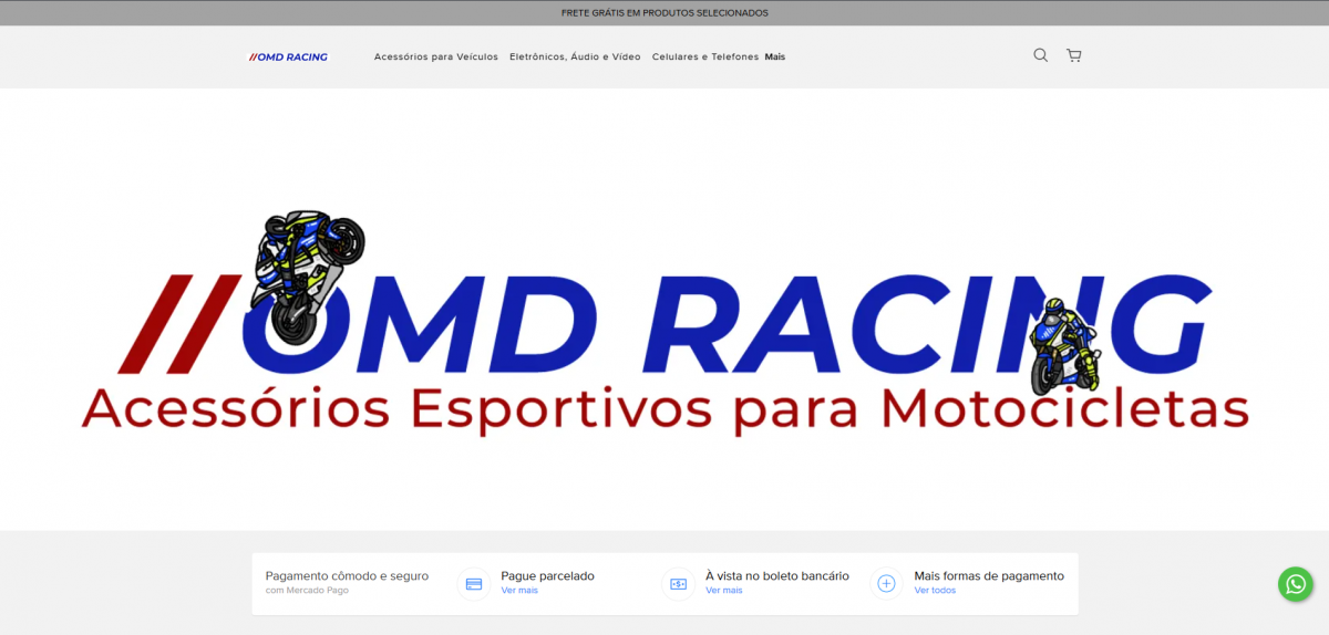 E-commerce OMD RACING - 12 anos de Mercado Livre e Produtos Exclusivos