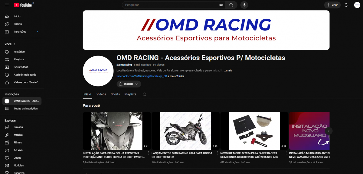 E-commerce OMD RACING - 12 anos de Mercado Livre e Produtos Exclusivos