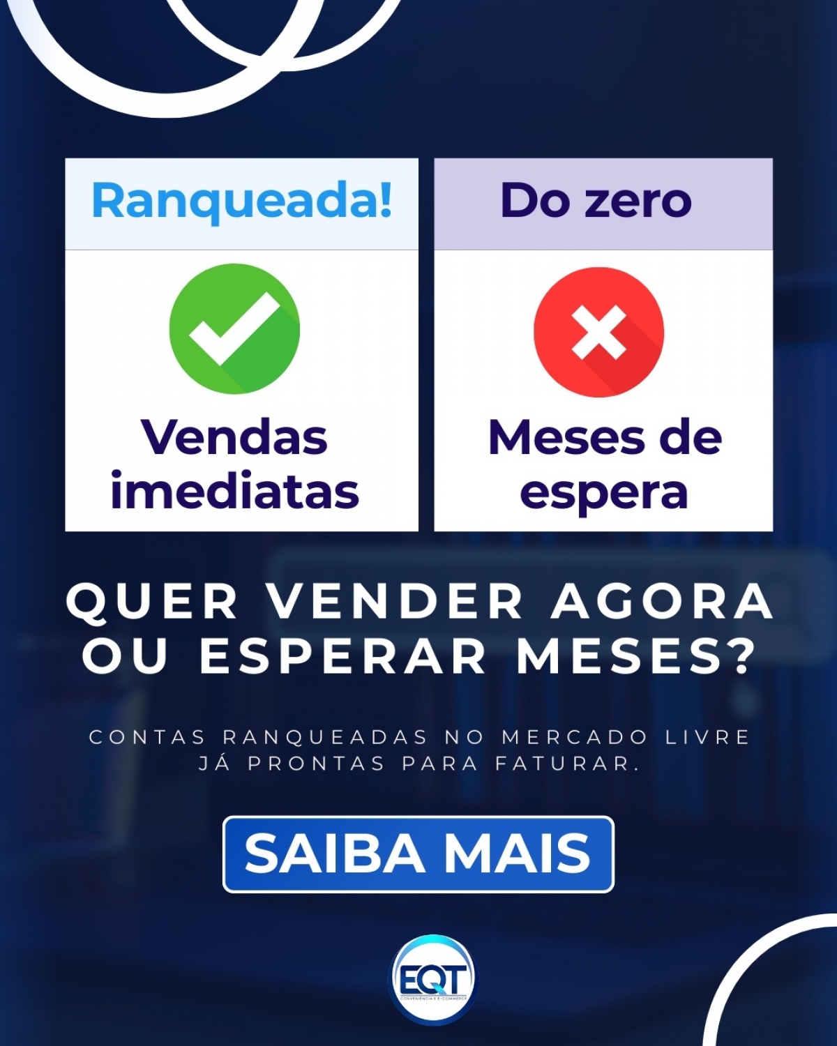 VENDA DE CONTA MERCADO LIVRE 