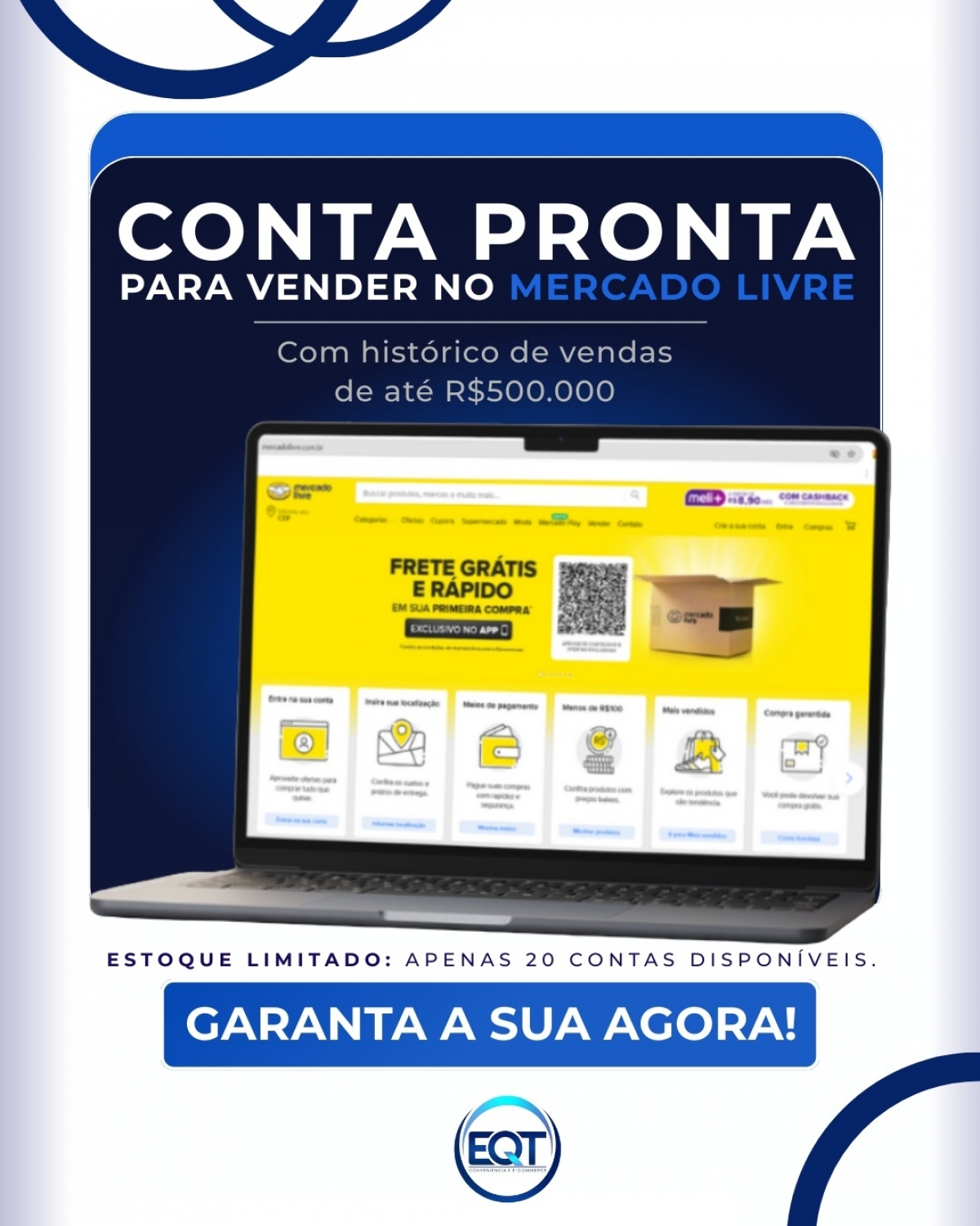 VENDA DE CONTA MERCADO LIVRE 
