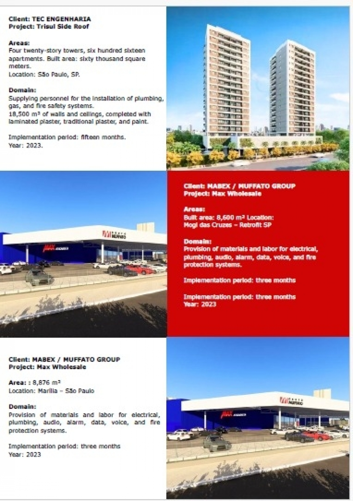 Construtora na Espanha, Portugal e Andorra