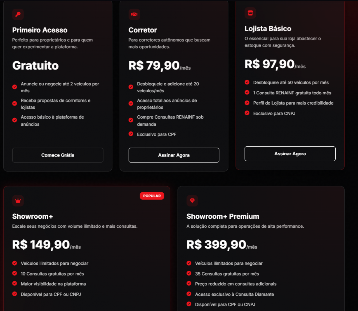 Plataforma de Negociação de Veículos / SAAS