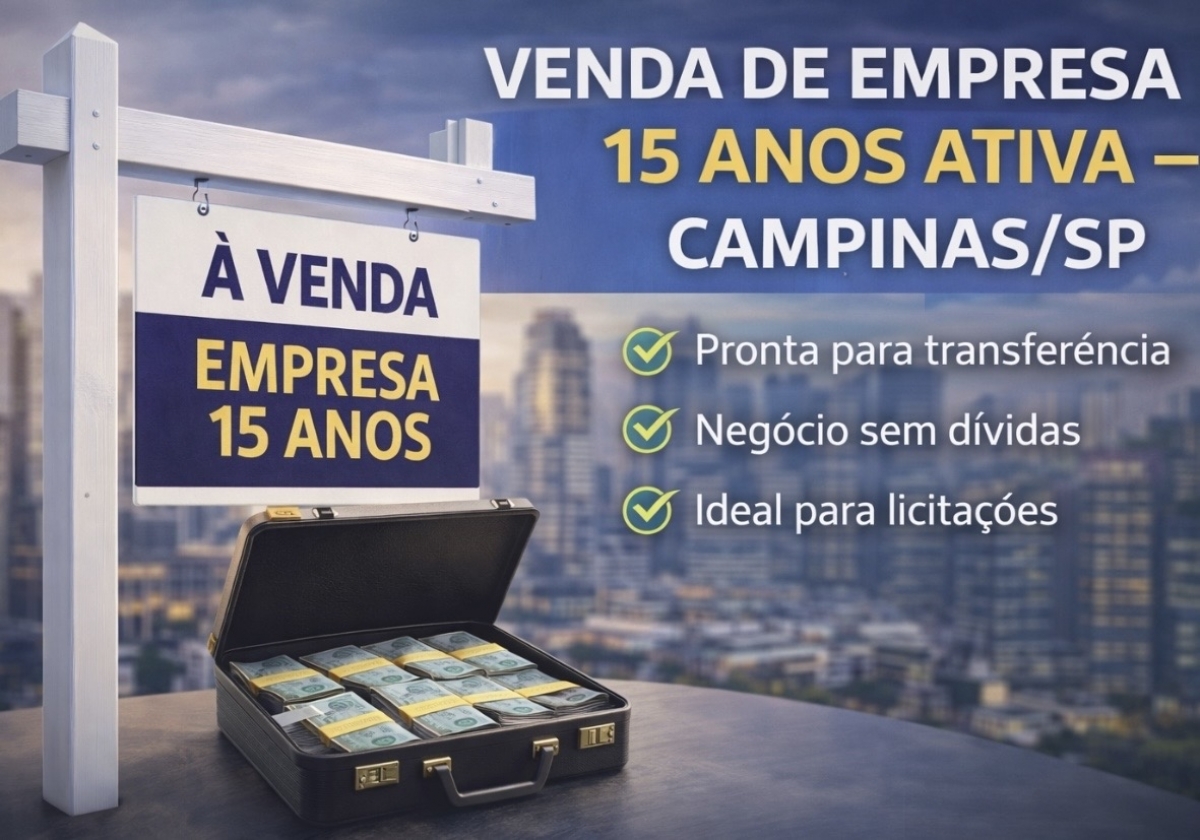 EMPRESA  À VENDA – 15 ANOS – CAMPINAS/SP CNAE - Transporte e Comércio