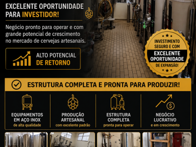 Cervejaria à venda, pronta para operar