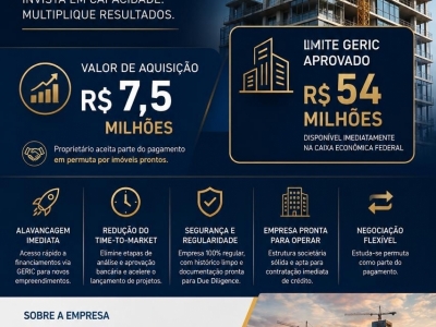 Construtora com GERIC Aprovado – Limite de R$ 54 milhões na Caixa – Pouso Alegre/MG