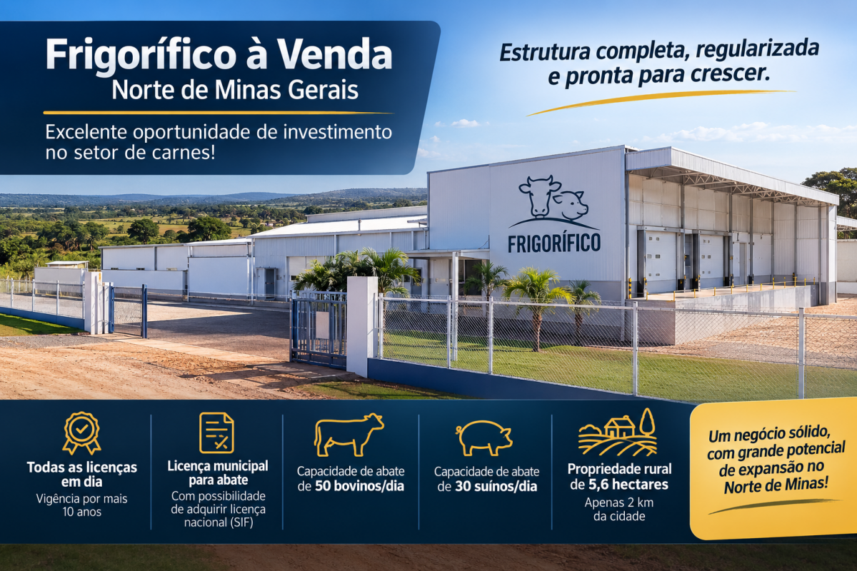 Frigorífico à Venda no Norte de Minas Gerais