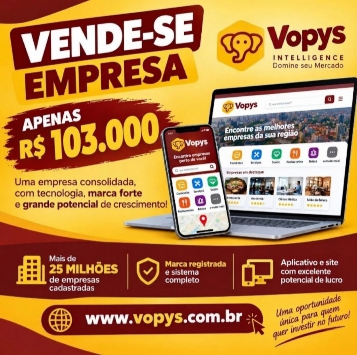Vende-se site e aplicativo por R$ 103.000.00