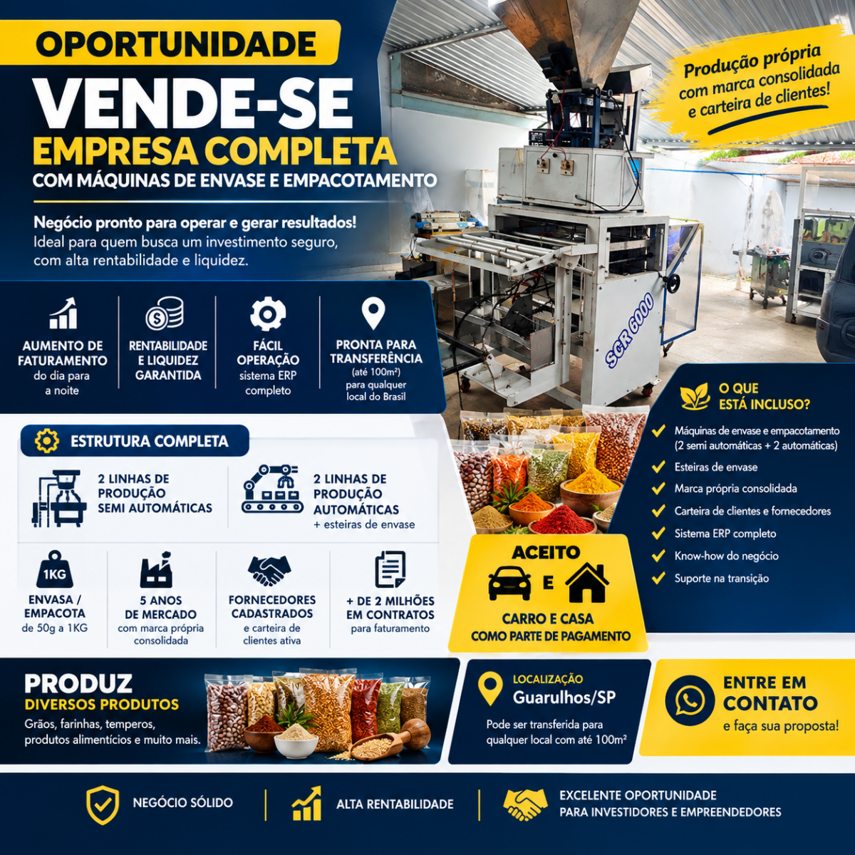 Empacotadora de Alimentos Secos em Expansao 